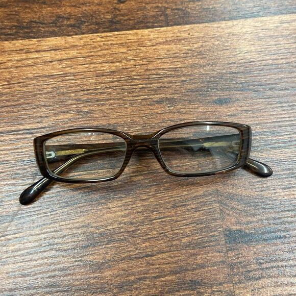 Adult Unisex Brown & Tan Rectangular Full Rimmed Prescription Glasses One Size - Picture 1 of 2